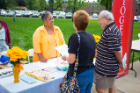 Theresa and Ronald Ferella talk with Kandice Drayton, first lady of New Testament Revival Cathedral.