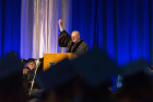 Sen. Chuck Schumer speaks at the College of Arts and Sciences afternoon commencement in Alumni Arena 