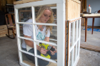 Jackie Hausler tackles another reclamation project in her garage workshop.