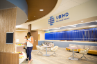 The spacious waiting room of the UBMD Outpatient Center at Conventus serves patients in all the practices. There is a separate waiting room for UBMD Pediatrics.