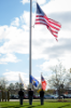 The flag was raised to full, then half mast, in honor of all veterans who have served.