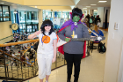 Paige Peterson (left) as "Noodle" and Jessica Sciria as "Murdoc" of Gorillaz fame.