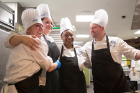 Looking confident — and relieved — are UB chefs, from left, Stephanie Balk, Jessica Arends, Michelle Murphy and Ryan Rodenhouse.