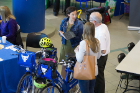 Attendees get a look at the new UB-branded bikes available for use by Bikeshare members.