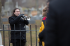 SUNY Fredonia student Jodie S. White played "Taps" to end the gravesite ceremony. 
