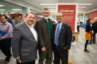 Attending the opening reception are, from left, UB alum Casimiro D. Rodriguez Sr., president of the Hispanic Heritage Council of Western New York; Luis Colón, A. Conger Goodyear Professor of Chemistry; and President Satish K. Tripathi.