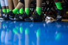 The Bulls wore green socks in support of mental health awareness.