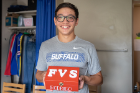 Rodrigo Tjan, Fairport, N.Y.: “I was on the varsity swim team, and my teammates gave me this box. It was filled with cards that each of them had written their favorite memories on. I just brought the box; I’m going to use it to hold pencils. But I wanted it on my desk to remind me of all the swim team memories.”