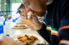 No celebration in Buffalo would be complete without a chicken wing-eating contest. Photo: Meredith Forrest Kulwicki 