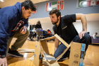 Engineering clubs constructed marble roller coasters out of cardboard.