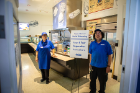 Campus Dining & Shops employees Josephine (Jo) Henry and James Johnson show how it's done.
