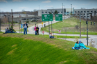 Many people showed up on the North Campus to watch the planes from the Niagara Falls Air Reserve Station and the Vermont Air National Guard. The ridge above Kunz Field along the Audubon Parkway provided a nice spot for some families. Photo: Douglas Levere