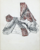 Philip Pavia, Untitled, 1960s. Ink, graphite, and brown chalk on paper, 11 1/2 x 9 inches. Collection of Natalie Edgar Pavia. Courtesy of the artist estate.