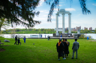 Baird Point, with Lake LaSalle in the background, is another iconic commencement photo opp spot. Photo: Douglas Levere
