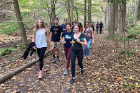 After learning their first aid lessons, students and residents finished their hike and wilderness medicine exercise.
