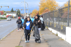 Jeilynn Guerrero, a sophomore psychology major, and her buddy Ahmya McMillan, a sophomore studying legal studies and sociology, walk down East Delavan Avenue to plant trees along William Gaiter Parkway. The pair is part of UB 8 Count.