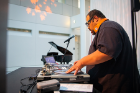 A live, turntable DJ performance by DJ Optimus Prime, who collaborated on the Arts Collaboratory Working Artists Lab with Grandmaster Flash last fall.
