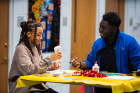 The activity offered students a chance to relax and appreciate this art, as well as learn about the ethnic groups that practice it and its religious and artistic uses.