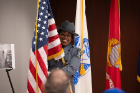 University Police Officer Valerie Dobson, a member of the UPD Honor Guard. 