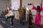 After the fashion show, the models take part in a bhangra — a folk dance originating in the Punjab region of Pakistan and India — taught by second-year medical student and MC Arsh Issany, with music provided by Shyon Small/DJ Ruption.