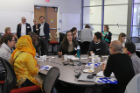 Fulbright scholars introduce themselves to each other