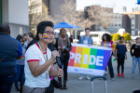 Rujuta Sawant, LGBTQ+ Diversity Advocate, speaks at UB’s annual PRIDE parade. 