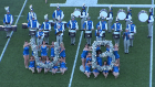 The 2019 UB Marching Band performs its pregame routine.