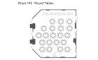 Floor plan of 145 Student Union with round tables