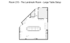 Floor plan of 210 Student Union - The Landmark Room. 