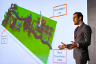 Hamed Khorasani, from the department of Civil, Structural and Environmental Engineering, presents his research on a model that will detect sewage and waste in U.S. rivers and lakes.