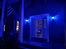 UB staff member's front porch is glowing #UBTrueBlue for Homecoming and family weekend!