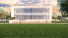 Exterior update, main entrance - proposed rendering wellness and recreation center, South Campus.