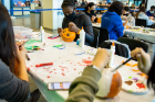 In October, students participated in a pumpkin decorating event as part of the Halloween activities hosted by Student Engagement.