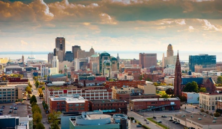Downtown Buffalo Sunset From the Roof of Buffalo General Hospital. 
