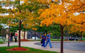 Students on South Campus. 