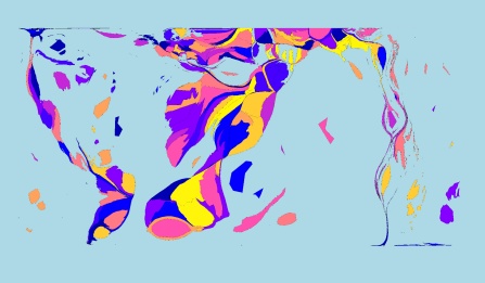 Zoom image: Twisted Realities: A Cartogram of the Unequal Geography of Cervical Cancer. (Credit: Kasturika Shankar) 