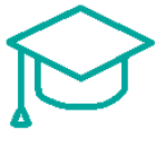 Graduation cap and tassle icon. 