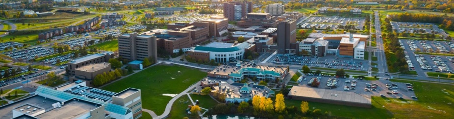 Aerial image of UB's North Campus. 