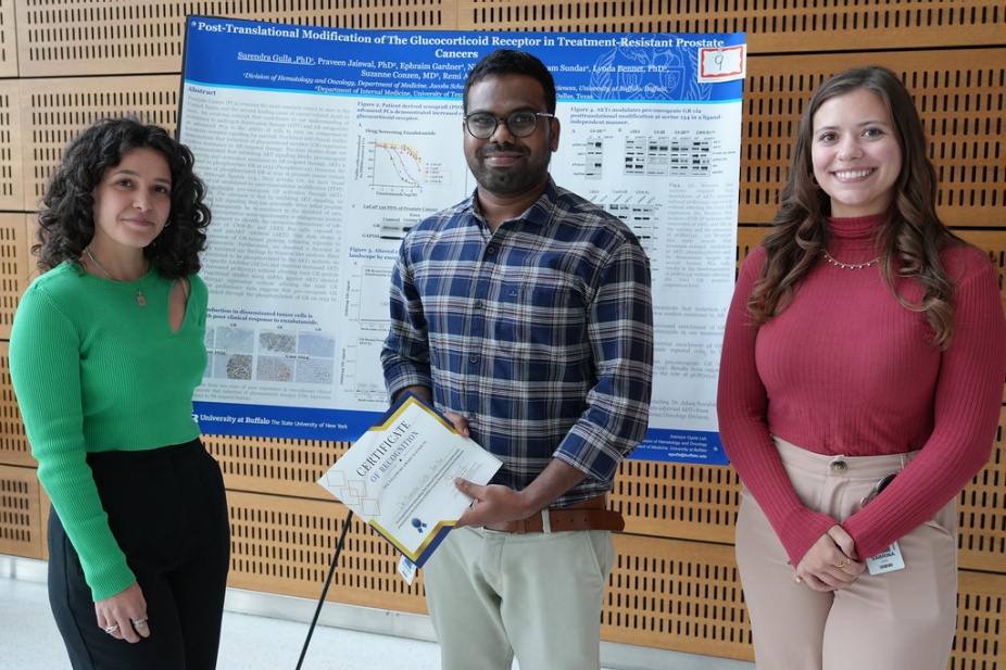 Three research poster winners. 