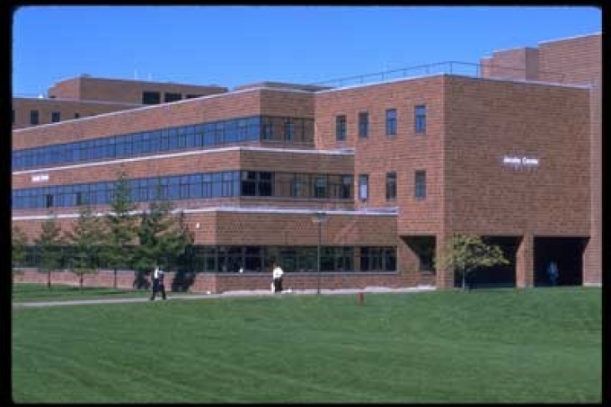 Exterior of the Jacobs Management Center, home to the UB School of Management. 