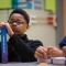 Two students sitting at a desk at Enterprise Charter School. 