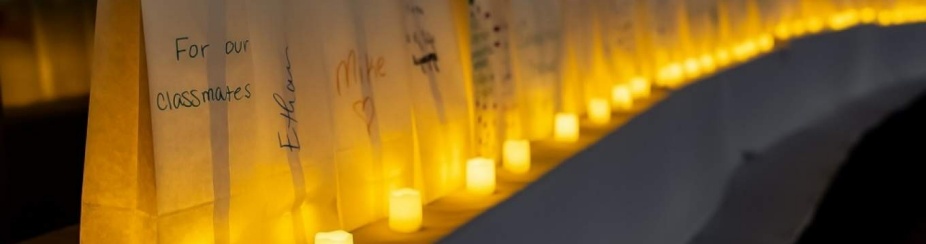 Row of remembrance candles taken at Michigan State U. Remembrance Conference in 2024. 