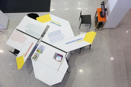 An overhead view of one of the "Now What?!" displays. 