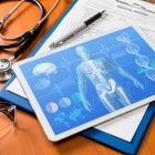 Tablet displaying medical information. 