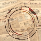 Concept of AI scanning archived newspapers. 