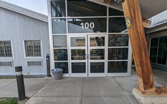 Barrier-free entrance to the Childcare Center. 