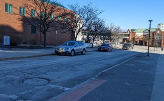 Accessible parking near Clemens Hall on Lee Road. 