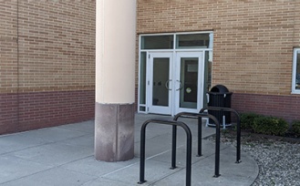 Barrier-free entrance in the Mathematics Building. 