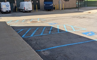 Accessible parking near the Natural Sciences Complex. 