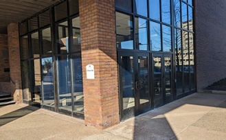 Barrier-free entrance in O'Brian Hall. 